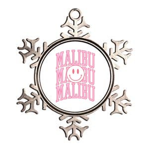 Preppy Varsity Pink Malibu California Metallic Star Ornament