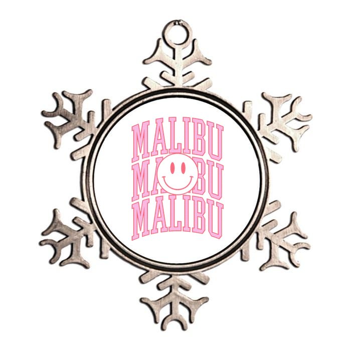 Preppy Varsity Pink Malibu California Metallic Star Ornament