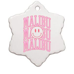 Preppy Varsity Pink Malibu California Ceramic Star Ornament