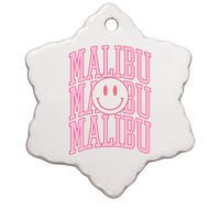 Preppy Varsity Pink Malibu California Ceramic Star Ornament