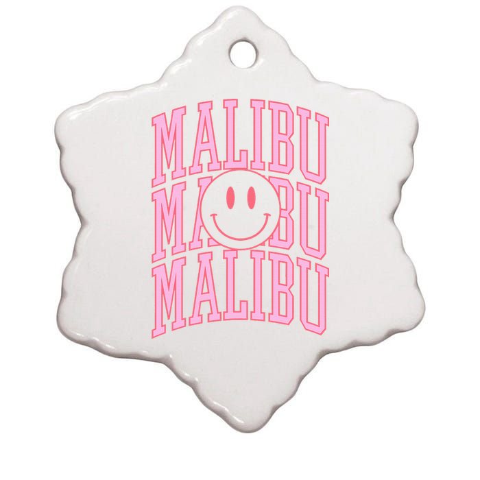 Preppy Varsity Pink Malibu California Ceramic Star Ornament