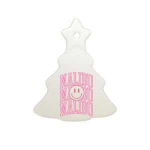 Preppy Varsity Pink Malibu California Ceramic Tree Ornament