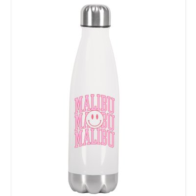 Preppy Varsity Pink Malibu California Stainless Steel Insulated Water Bottle