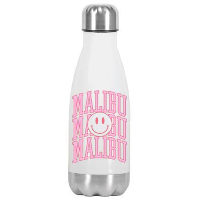 Preppy Varsity Pink Malibu California Stainless Steel Insulated Water Bottle