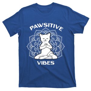 Pawsitive Vibes Positivity Meditation Lotus Dala Yoga Cat Gift T-Shirt