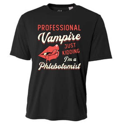 Professional Vampire Phlebotomyl Nurse Retro Phlebotomist Cooling Performance Crew T-Shirt