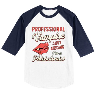 Professional Vampire Phlebotomyl Nurse Retro Phlebotomist Baseball Sleeve Shirt