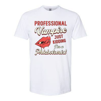 Professional Vampire Phlebotomyl Nurse Retro Phlebotomist Softstyle CVC T-Shirt