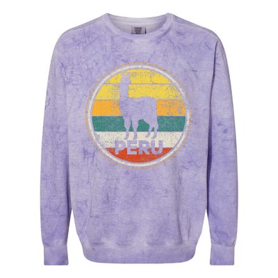 Peru Vicuna Peruvian Retro Vintage Colorblast Crewneck Sweatshirt