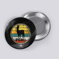 Peru Vicuna Peruvian Retro Vintage Button