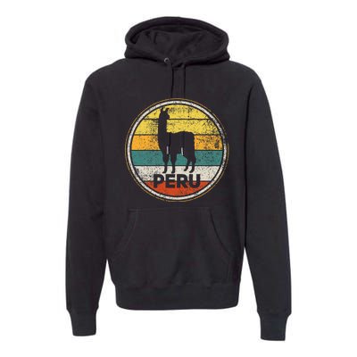 Peru Vicuna Peruvian Retro Vintage Premium Hoodie