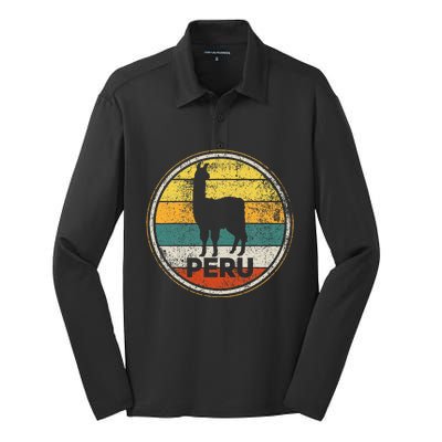 Peru Vicuna Peruvian Retro Vintage Silk Touch Performance Long Sleeve Polo