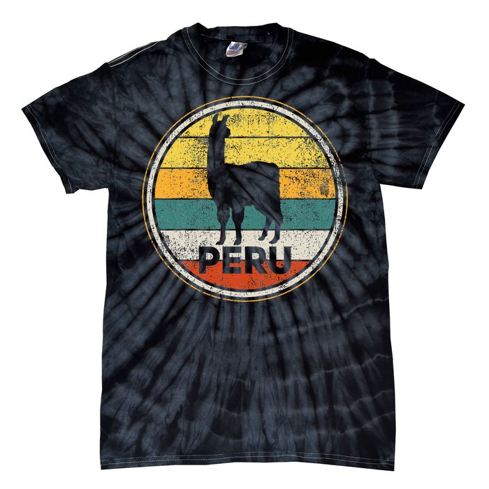 Peru Vicuna Peruvian Retro Vintage Tie-Dye T-Shirt