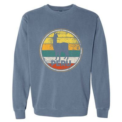 Peru Vicuna Peruvian Retro Vintage Garment-Dyed Sweatshirt