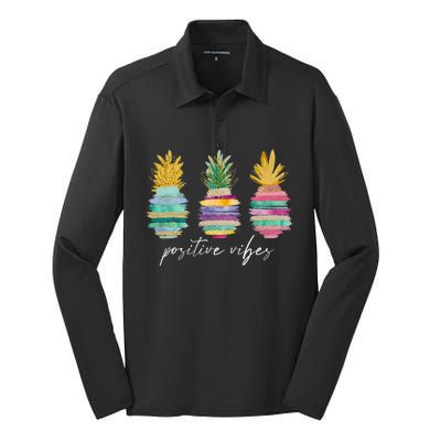 Positive Vibe Pineapple Transfer Day Infertility Ivf Mom Dad Silk Touch Performance Long Sleeve Polo