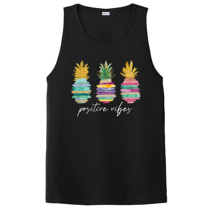 Positive Vibe Pineapple Transfer Day Infertility Ivf Mom Dad PosiCharge Competitor Tank