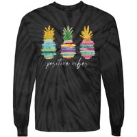 Positive Vibe Pineapple Transfer Day Infertility Ivf Mom Dad Tie-Dye Long Sleeve Shirt