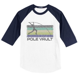 Pole Vault Retro Fun Pole Vaulting Design For Your Vaulter Baseball Sleeve Shirt