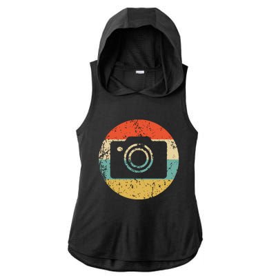 Photographer Vintage Retro Camera Ladies PosiCharge Tri-Blend Wicking Draft Hoodie Tank