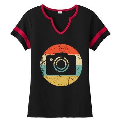 Photographer Vintage Retro Camera Ladies Halftime Notch Neck Tee