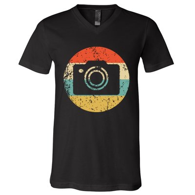 Photographer Vintage Retro Camera V-Neck T-Shirt