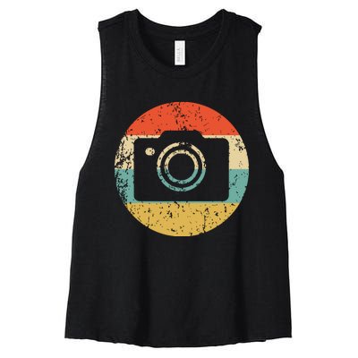 Photographer Vintage Retro Camera Women's Racerback Cropped Tank