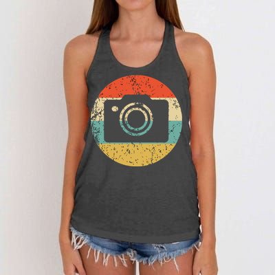 Photographer Vintage Retro Camera Women's Knotted Racerback Tank