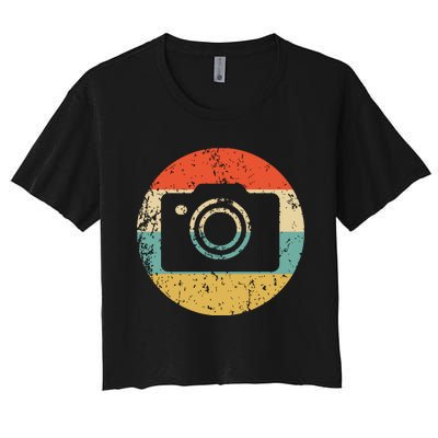 Photographer Vintage Retro Camera Women's Crop Top Tee