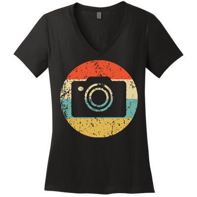 Photographer Vintage Retro Camera Women's V-Neck T-Shirt