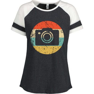 Photographer Vintage Retro Camera Enza Ladies Jersey Colorblock Tee