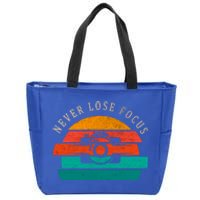 Photographer Vintage Retro Camera Never Lose Focus Great Gift Zip Tote Bag