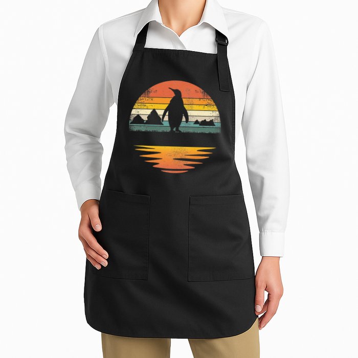 Penguin Vintage Retro Sunset Penguin Lover Apron