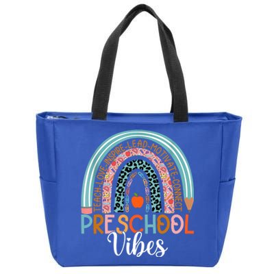 Preschool Vibes Rainbow Preschool Teacher Team Preschool Gift Zip Tote Bag