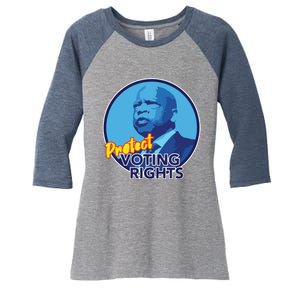 Protect Voting Rights Women's Tri-Blend 3/4-Sleeve Raglan Shirt