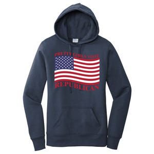 Pretty Vote Republican Usa Flag Freedom Republican Great Gift Women's Pullover Hoodie