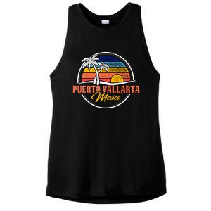 Puerto Vallarta Retro Sunset Ladies PosiCharge Tri-Blend Wicking Tank