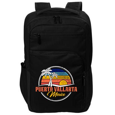 Puerto Vallarta Retro Sunset Impact Tech Backpack