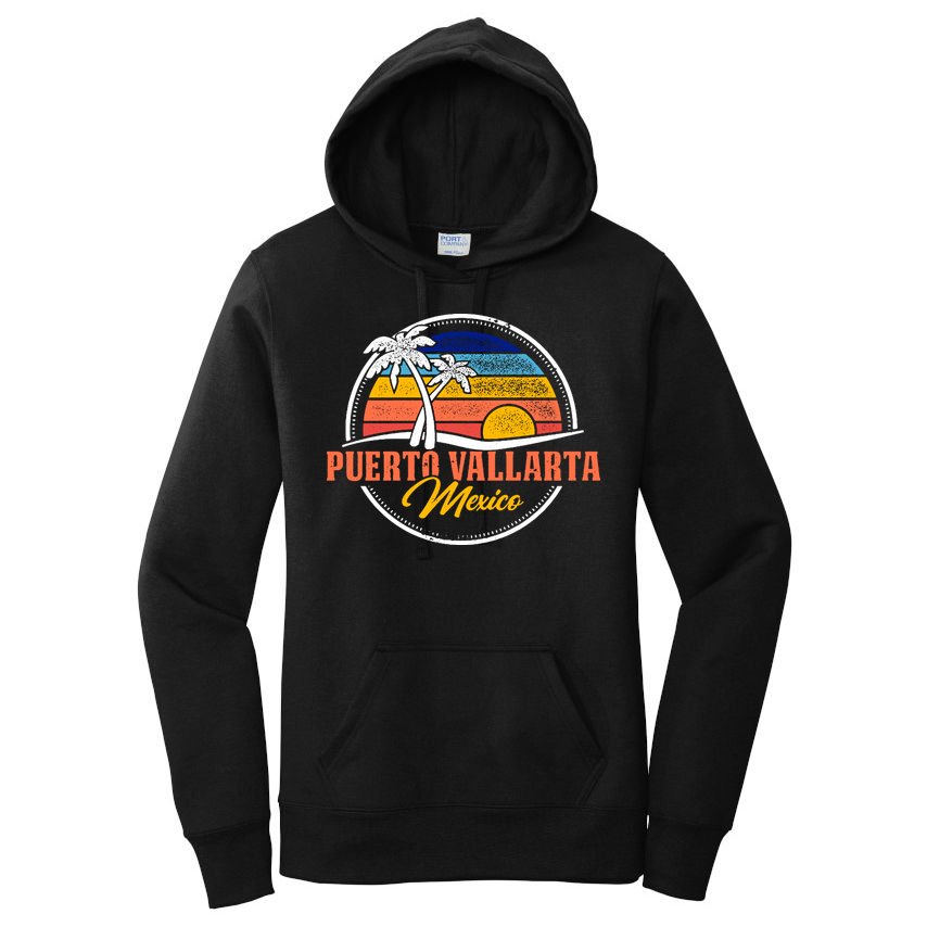 Puerto Vallarta Retro Sunset Women's Pullover Hoodie