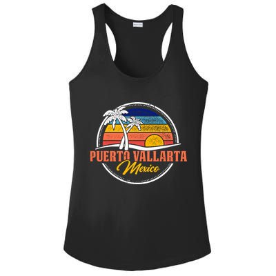 Puerto Vallarta Retro Sunset Ladies PosiCharge Competitor Racerback Tank