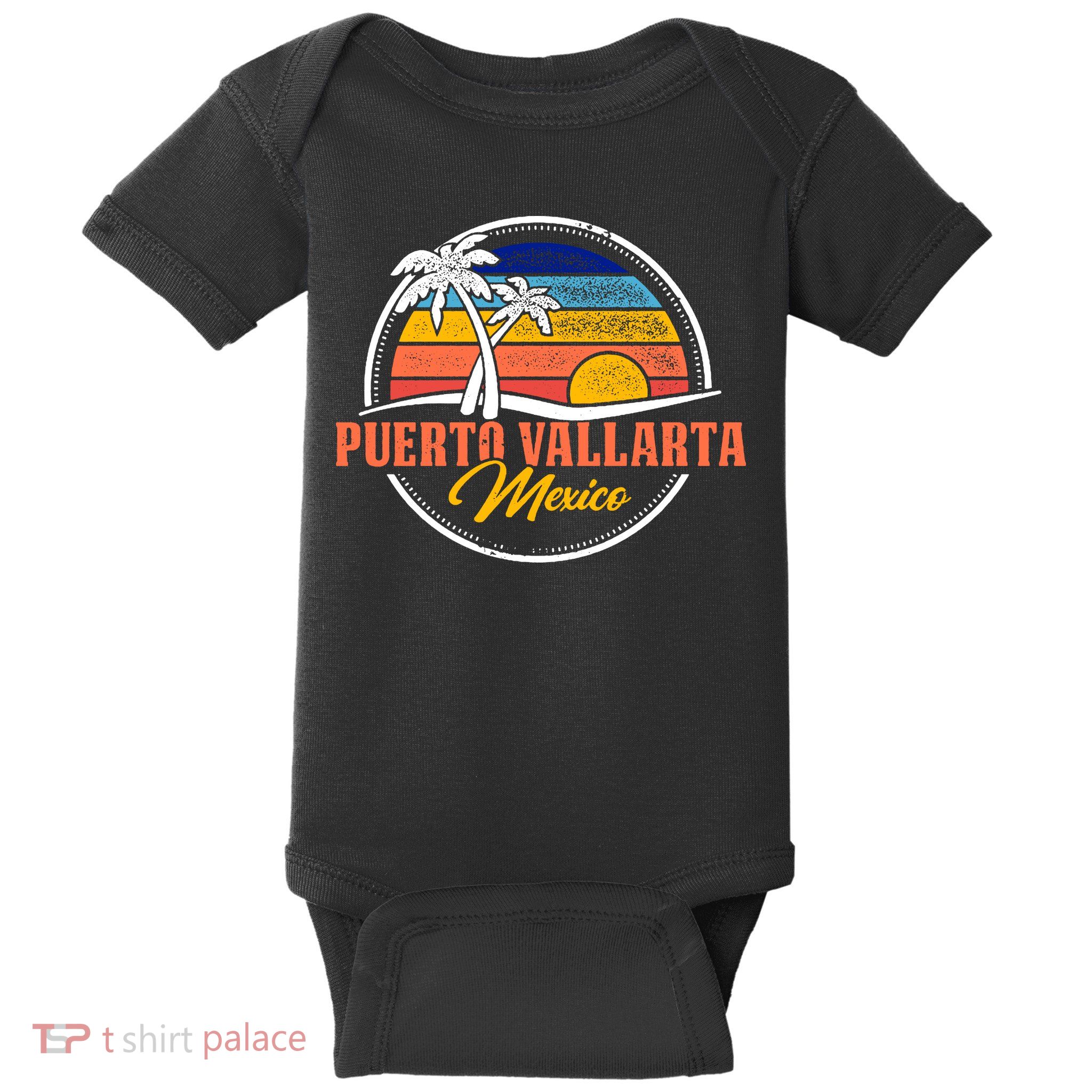 Puerto Vallarta Retro Sunset Baby Bodysuit