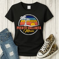 Puerto Vallarta Retro Sunset Womens T-Shirt