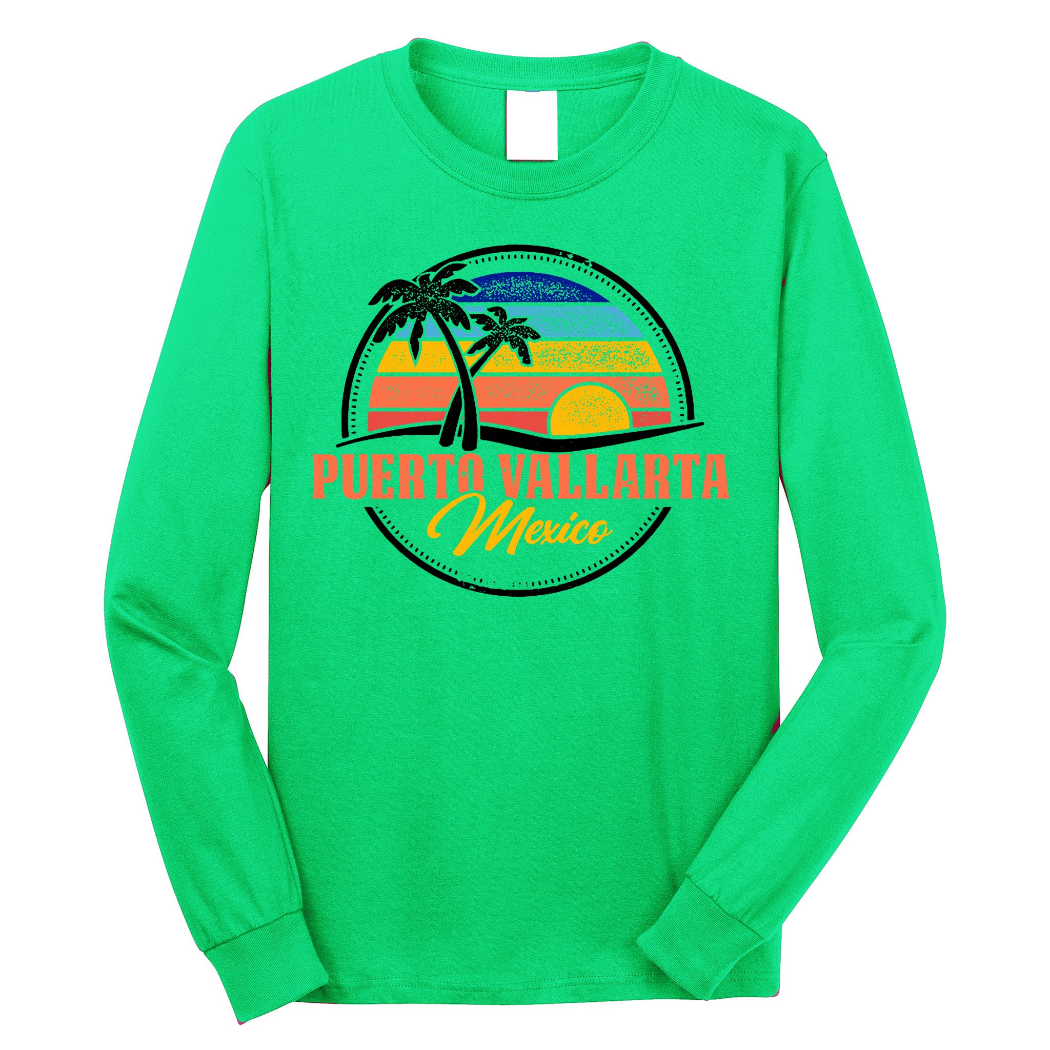 Puerto Vallarta Retro Sunset Long Sleeve Shirt