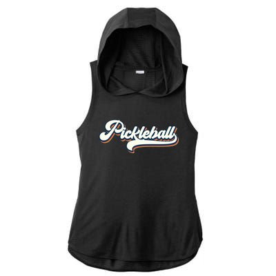 Pickleball Vintage Retro Cool Gift Ladies PosiCharge Tri-Blend Wicking Draft Hoodie Tank