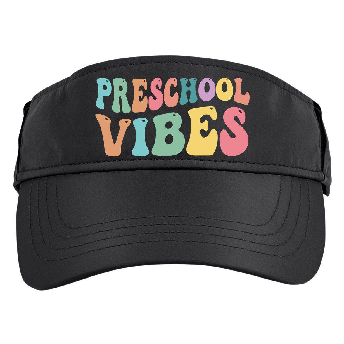 Preschool Vibes Retro 80s Pre School Adult Drive Performance Visor