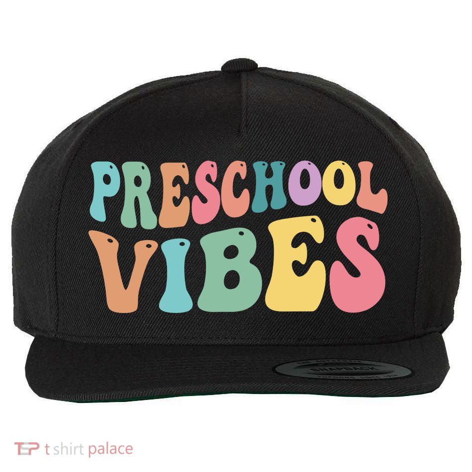 Preschool Vibes Retro 80s Pre School Wool Snapback Cap
