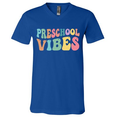Preschool Vibes Retro 80s Pre School V-Neck T-Shirt