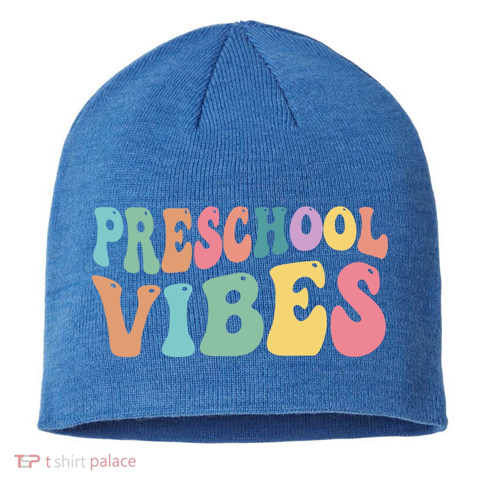 Preschool Vibes Retro 80s Pre School Sustainable Beanie