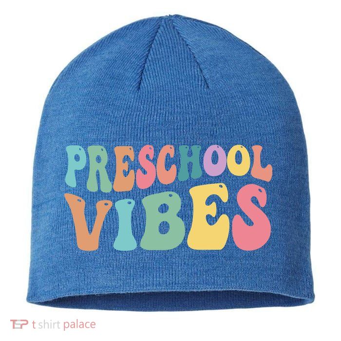 Preschool Vibes Retro 80s Pre School Sustainable Beanie