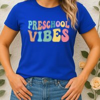Preschool Vibes Retro 80s Pre School Womens T-Shirt