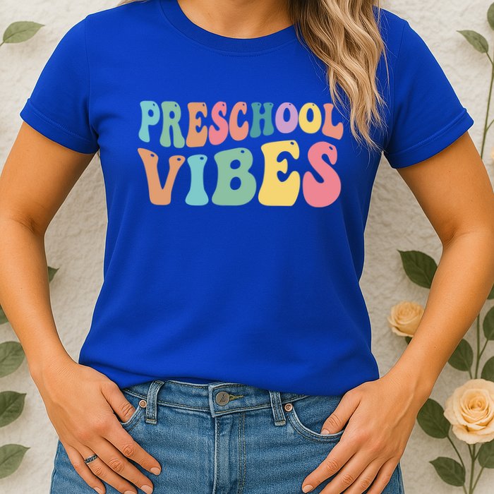 Preschool Vibes Retro 80s Pre School Womens T-Shirt